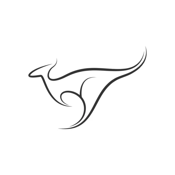 カンガルーのアイコンのロゴデザインイラスト — ストックベクタ