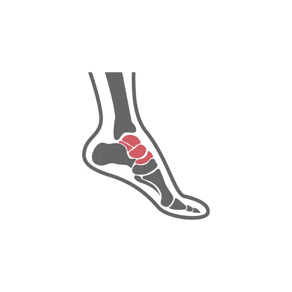 Nsan Ayağı Simgesi Logo Tasarımı Çizimi — Stok Vektör