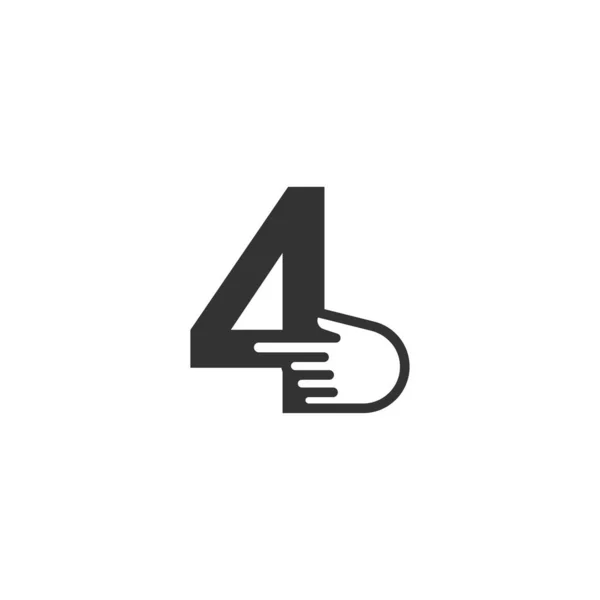 Number Combined Hand Cursor Icon Vector — Stock Vector