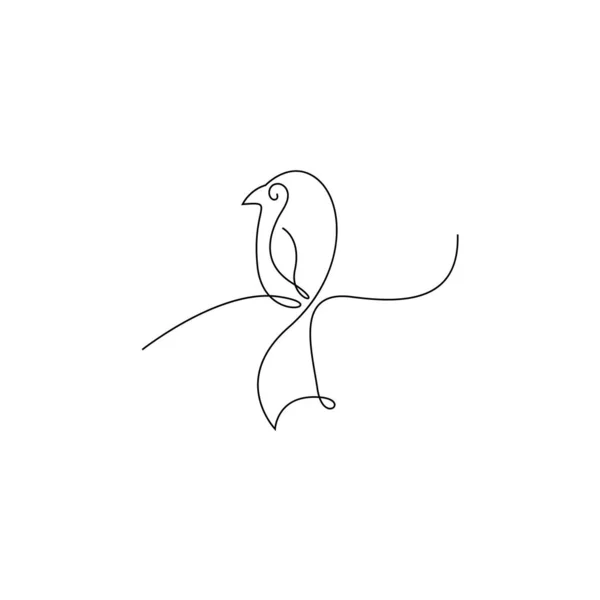 Bird Line Art Image Icon Design Illustration Template — Stok Vektör