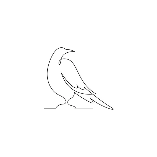 Bird Line Art Image Icon Design Illustration Template — Archivo Imágenes Vectoriales