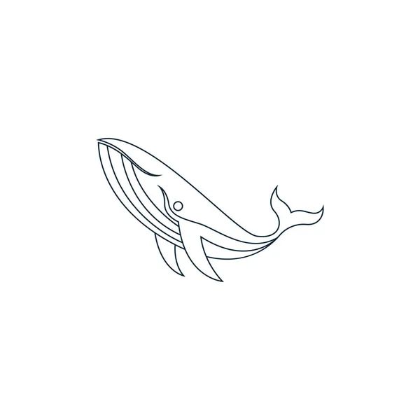 Whale Icon Logo Illustration Template — Stock Vector