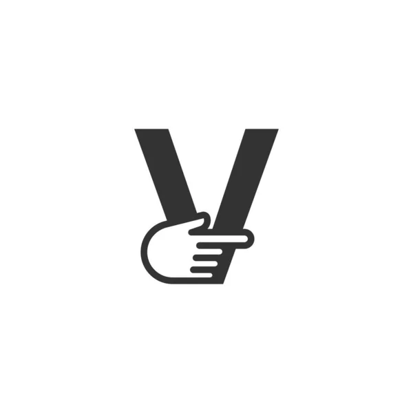 Buchstabe Kombiniert Mit Einem Hand Cursor Symbol Vektor — Stockvektor