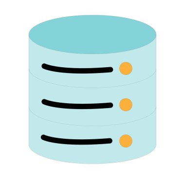 Beyaz arkaplanda izole edilmiş mavi bir veri depolama simgesi