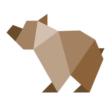 Beyaz arkaplanda izole bir kahverengi ayı simgesi