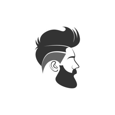 Men's hairstyle icon design illustration template