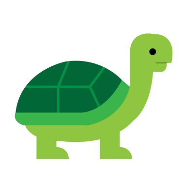 Beyaz arka planda izole edilmiş bir karikatür kaplumbağasının çizimi.