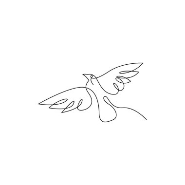 Bird line art image icon design illustration template