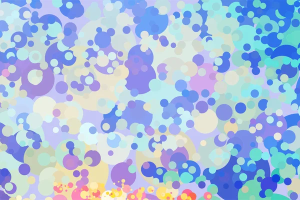 Colorido Collage Puntos Arte Abstracto Superpuesto Sobre Textura Fondo Azul — Vector de stock