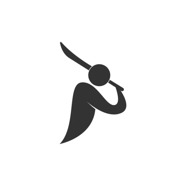 Κρίκετ Sport Εικονίδιο Λογότυπο Σχεδίαση Εικονογράφηση — Διανυσματικό Αρχείο