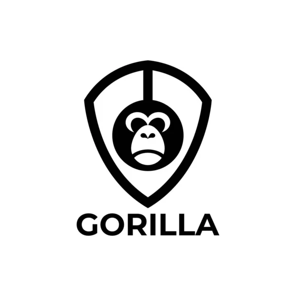 Значок Логотипа Гориллы Вектор Рисунка Дикого Талисмана Гориллы — стоковый вектор
