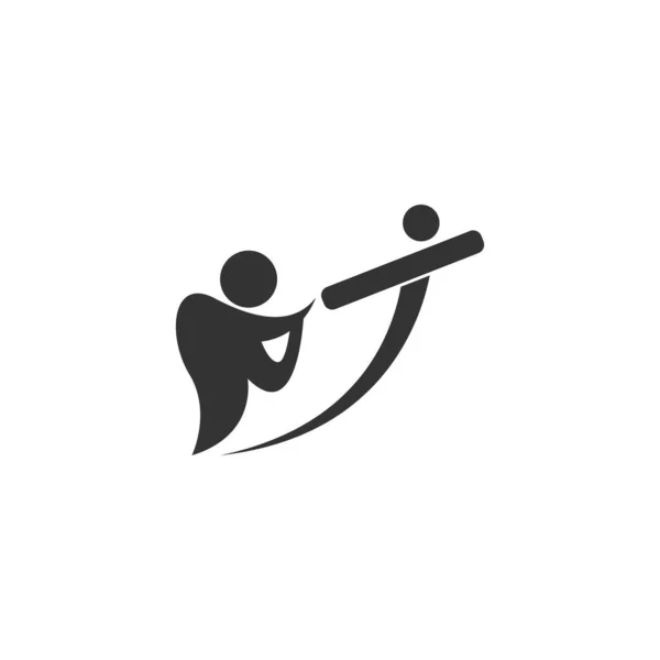 Cricket Sport Icône Logo Design Illustration — Image vectorielle