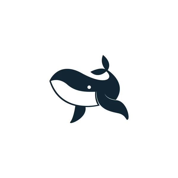Whale Icon Logo Illustration Template — Stock Vector