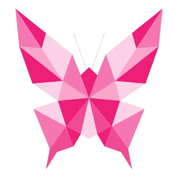 Una Ilustración Brillante Mariposa Rosa Forma Diamante Aislada Sobre Fondo — Vector de stock