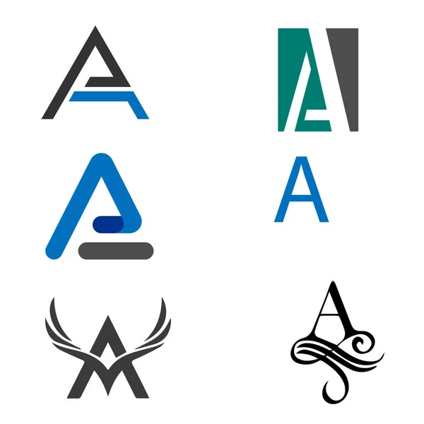 Uma Ilustração Fundo Logotipos Coloridos Com Letra Fundo Branco — Vetor de Stock