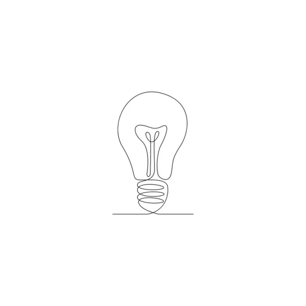 Glödlampa Linje Konst Ikon Design Illustration — Stock vektor