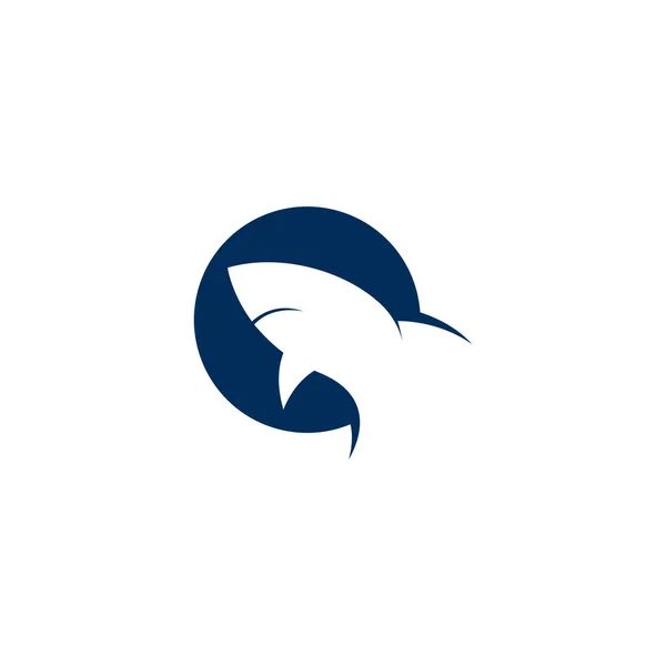 Icono Tiburón Logo Diseño Ilustración — Vector de stock