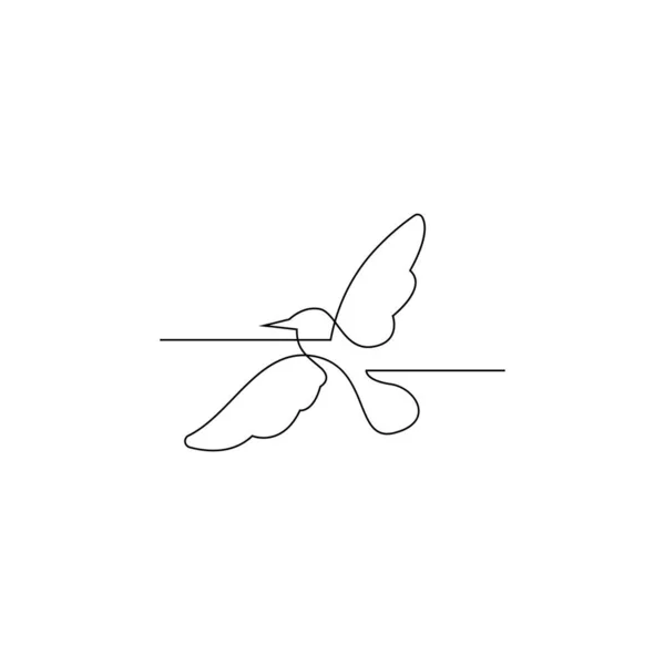 Bird Line Art Image Icon Design Illustration Template — 스톡 벡터