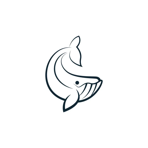 Whale Icon Logo Illustration Template — Stock vektor