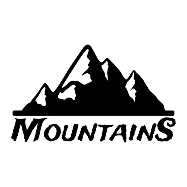 白い背景に文字 のある山のアイコン — ストックベクタ