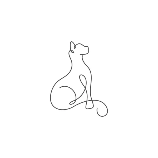 Gato Linha Arte Design Modelo Ilustração — Vetor de Stock