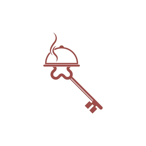 Schlüssel Und Chef Logo Konzept Design Illustration Vektor — Stockvektor