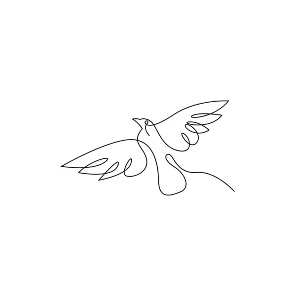 Bird Line Art Image Icon Design Illustration Template — Stockový vektor
