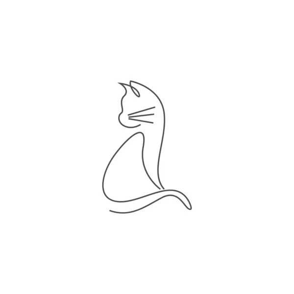 Иллюстрация Шаблона Дизайна Cat Line — стоковый вектор