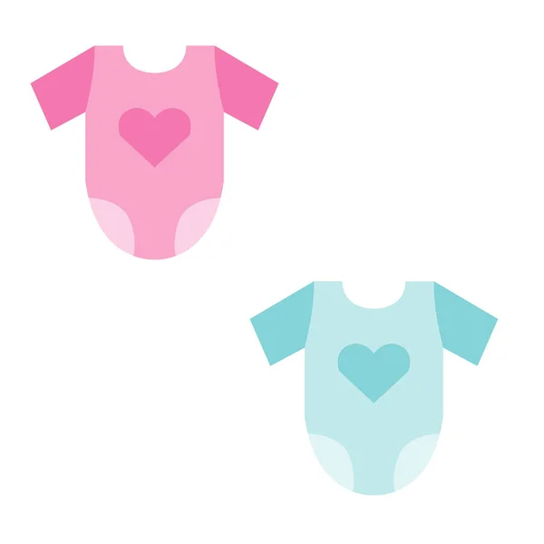 Conjunto Bebê Onesie Cores Rosa Azul Roupas Infantis —  Vetores de Stock