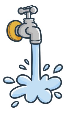 Bir su musluğunun vektör çizimi