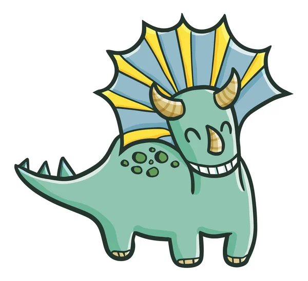 Иконка Динозавра Мультфильма Белом Фоне — стоковый вектор