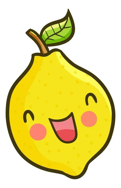 Eine Vektorillustration Der Lächelnden Zitrone — Stockvektor
