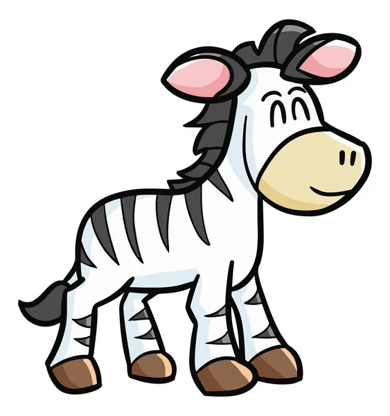 Uma Zebra Pintada Com Sorriso Sobre Fundo Branco —  Vetores de Stock