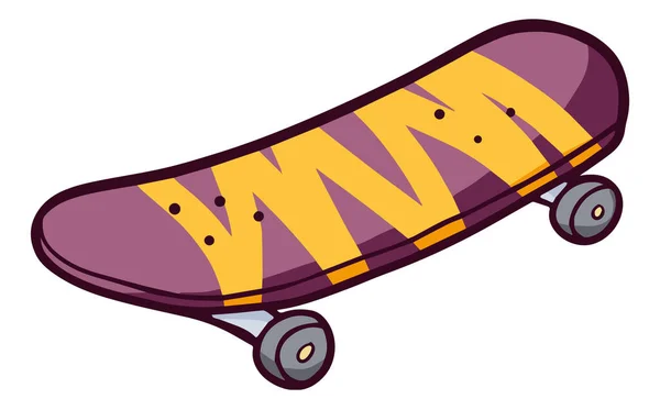 Uno Skateboard Viola Arancione Isolato Uno Sfondo Bianco — Vettoriale Stock