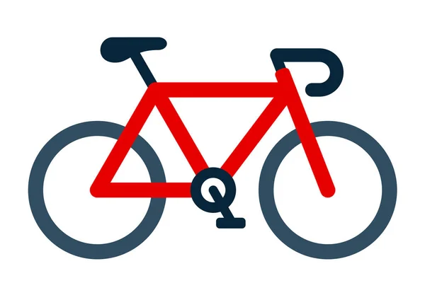 竞速自行车或竞速自行车 在白色上孤立的图标向量图 — 图库矢量图片