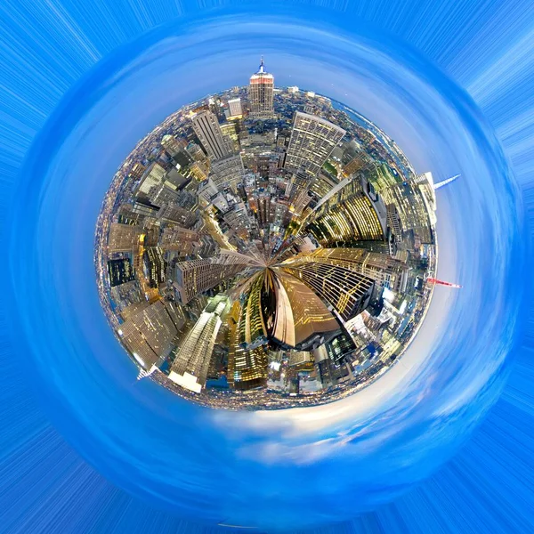 Drón Tetején Kilátás Egy Városi Épületek Egy Kört — Stock Fotó