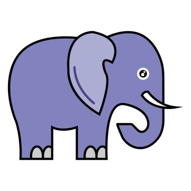 Fil Vektörü illüstrasyonu. hayvan resmi veya klip sanatı.