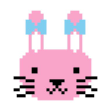 Tavşan pikseli sanat vektör çizimi. Tavşan resmi veya klip sanatı.