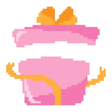 Hediye kutusu pikseli resim çizimi. Hediye piksel resmi.