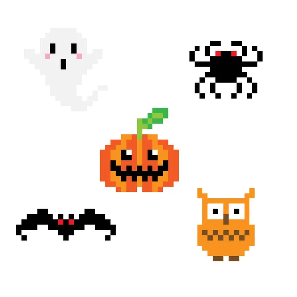 Arte Pixel Halloween Ilustração Vetorial Isolada Clipe —  Vetores de Stock