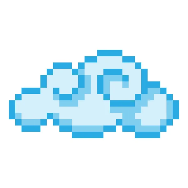 Chmura Pogoda Ikona Pixel Art Izolowane Białym Tle Sztuka Pikseli — Wektor stockowy
