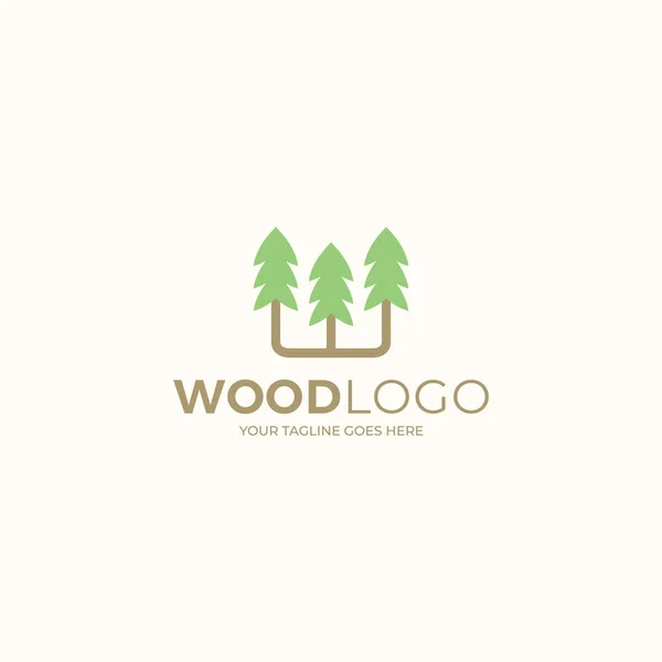 Tree Wood Logo Letter — Stock Vector
