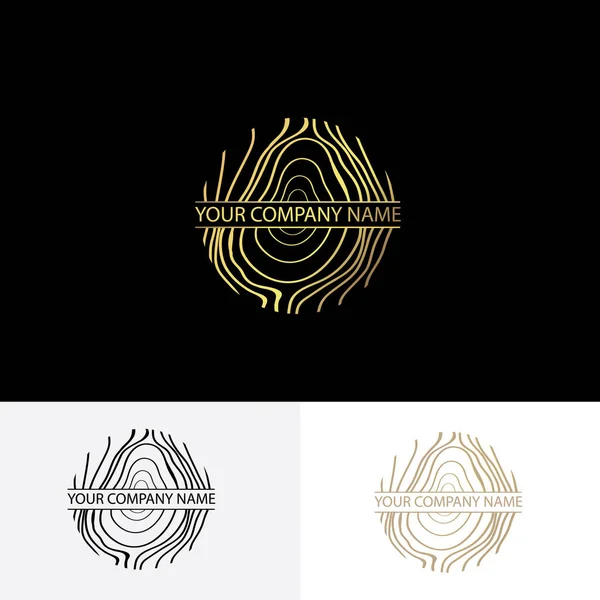 Doğal ahşap altın logosu. 