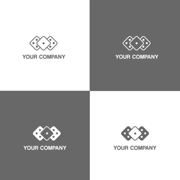 Logo Dadi Icone Dices Vettoriale — Vettoriale Stock