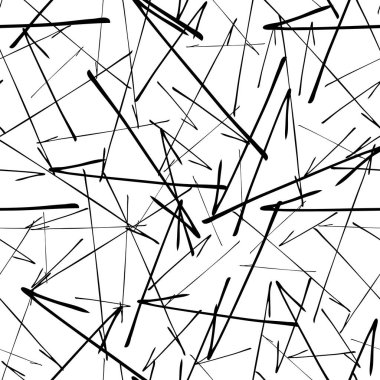 Kusursuz desenli, siyah elli, beyaz arka planda çizilmiş oklar. Soyut grunge dokusu. Vektör illüstrasyonu