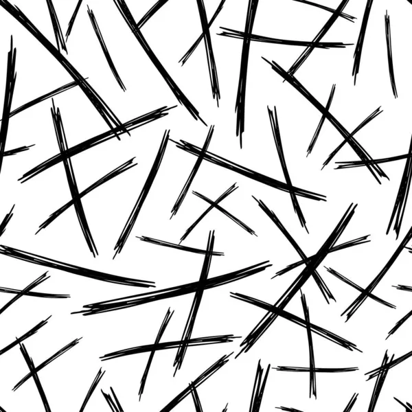 Бесшовный Рисунок Черными Карандашными Мазками Абстрактных Формах Белом Фоне Векторная — стоковый вектор