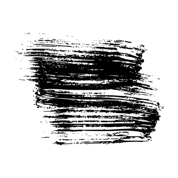 Black Brush Stroke Hand Drawn Ink Spot Isolated White Background — Stock Vector