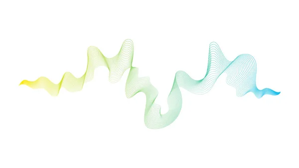 Абстрактний Фон Градієнтними Лініями Зеленої Хвилі Білому Тлі Сучасні Технології — стоковий вектор