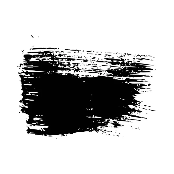 Pincelada Negra Mancha Tinta Dibujada Mano Aislada Sobre Fondo Blanco — Archivo Imágenes Vectoriales