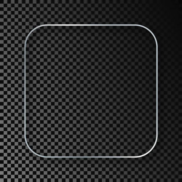 银色发光圆形的正方形框架 阴影隔离在黑暗透明的背景上 具有发光效果的新框架 矢量说明 — 图库矢量图片